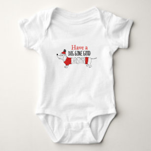 Body Para Bebê Papais noeis De Cão De Natal Cão Cão Cão Caiu