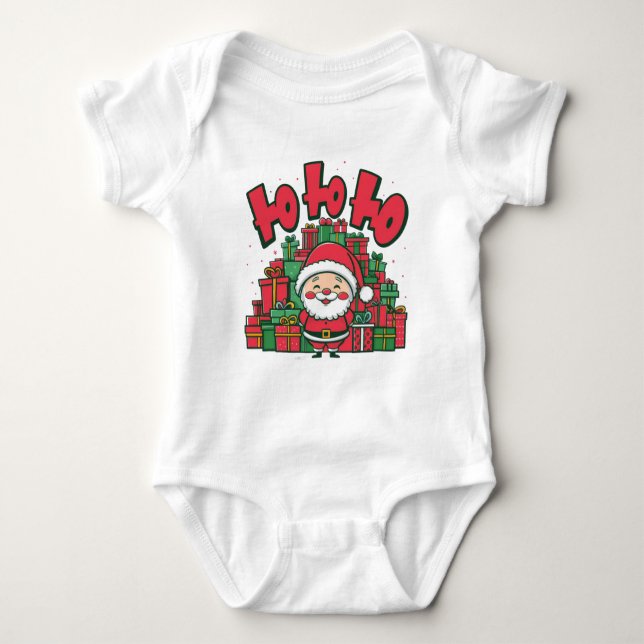 Body Para Bebê Papais noeis de Cartoon Jolly Natal-67748 Hoodie (Frente)