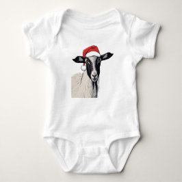 Body Para Bebê Papais noeis de Natal Caprino Santa Hat