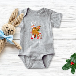 Body Para Bebê Papais noeis de Natal Gingerpão - Letra K Boy