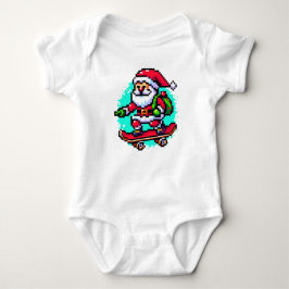 Body Para Bebê Papais noeis de skate - Design de Natal de Pixel D