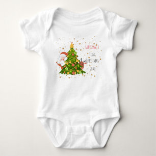 Body Para Bebê Papais noeis Personalizados da Árvore de Natal Ba