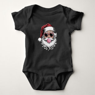Body Para Bebê Papais noeis Retro com Óculos Soprando Bolha Natal