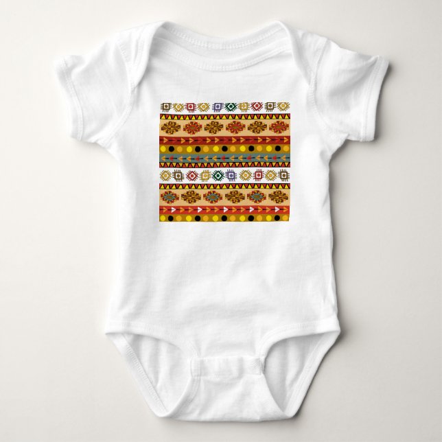 Body Para Bebê Papel de parede tribal, design artístico. (Frente)