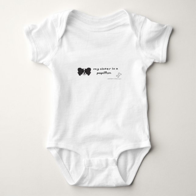 Body Para Bebê papillon - mais raças (Frente)