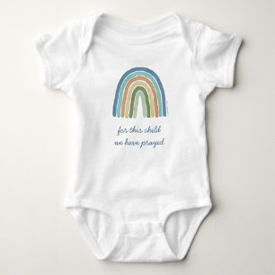 Body Para Bebê Para Esta Criança Rezamos Boho Rainbow Blue
