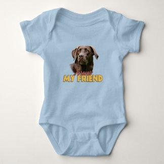 Body Para Bebê Para sempre Meu Amigo Chocolate Labrador Design de