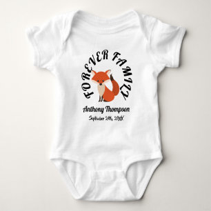 Body Para Bebê Para sempre presente da adopção do Fox da flores
