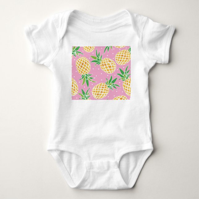 Body Para Bebê Paraíso do Abacaxi: Padrão Tropical (Frente)