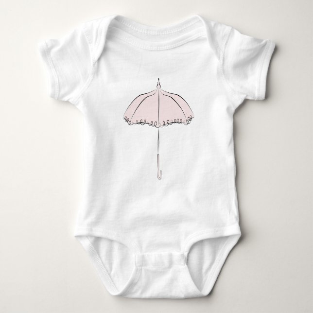 Body Para Bebê Parasol Rosa (Frente)