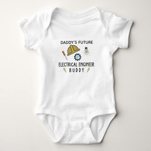Body Para Bebê Parceiro de Fiação do Futuro Engenheiro Elétrico d (Frente)