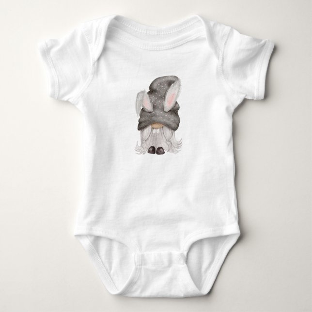 Body Para Bebê Páscoa Bunny Gnomo Bebê Bonequinho (Frente)