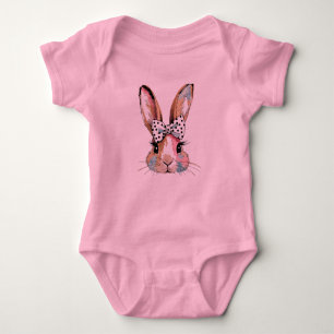 Body Para Bebê Páscoa Coquette Bunny Arco Bodyfatos e Peças Única