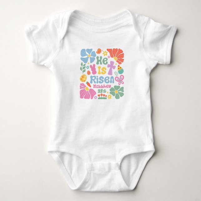 Body Para Bebê Páscoa Cristã Boho (Frente)