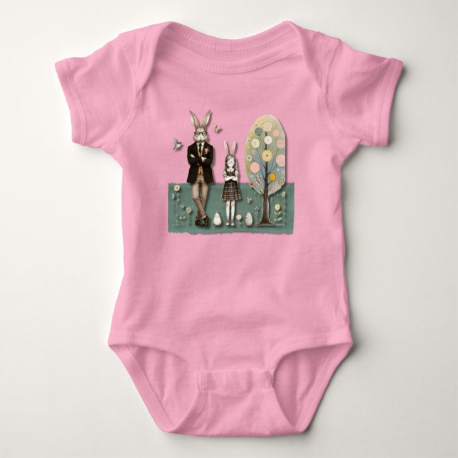 Body Para Bebê Páscoa De Porco De Bebê (Frente)