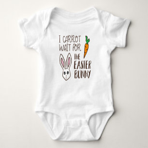 Body Para Bebê Páscoa Engraçada Cotação Carrot Espere Bunny Dizen