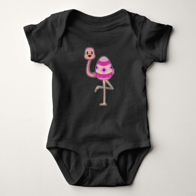 Body Para Bebê Páscoa Flamingo - Ovos de Páscoa (Frente)