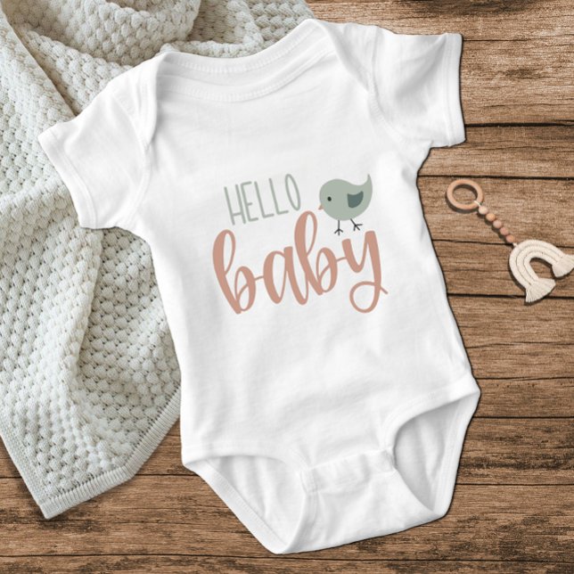 Body Para Bebê Pássaro Bonito Alô Pastel (Criador carregado)