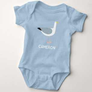 Body Para Bebê Pássaro de Diversão Personalizado do Seagull