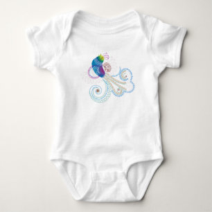 Body Para Bebê Pássaro Ornamentado colorido