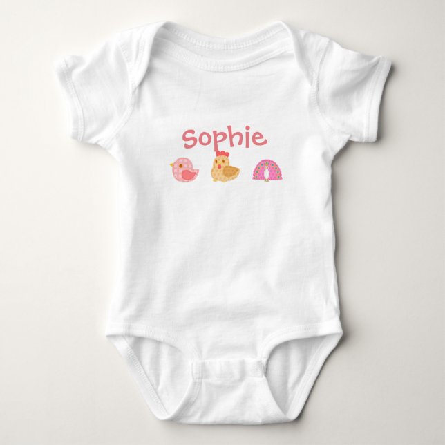 Body Para Bebê Pássaros Bons E Bons (Frente)