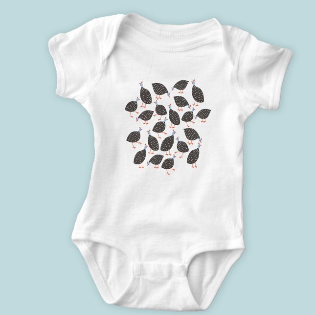 Body Para Bebê Pássaros-das-índole (Cute Guinea Fowl baby bodysuit)