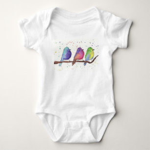 Body Para Bebê Pássaros de bebê coloridos