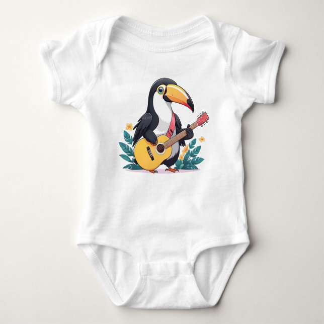 Body Para Bebê Pássaros do Paraíso com o Violão (Frente)