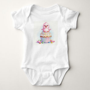 Body Para Bebê Pássaros Doce. Cupcake de morango por Natasha Us
