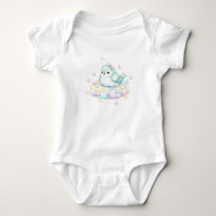 Body Para Bebê Pássaros Doce. Mint Marshmallow por Natasha Us