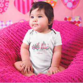 Body Para Bebê Pássaros Fofos da Árvore de Natal Personalizada