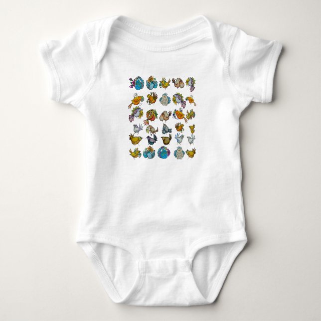 Body Para Bebê Pássaros & Passarinhos (Frente)