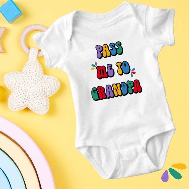 Body Para Bebê Passe-me para o Avô Divertido e Caprichoso (Criador carregado)
