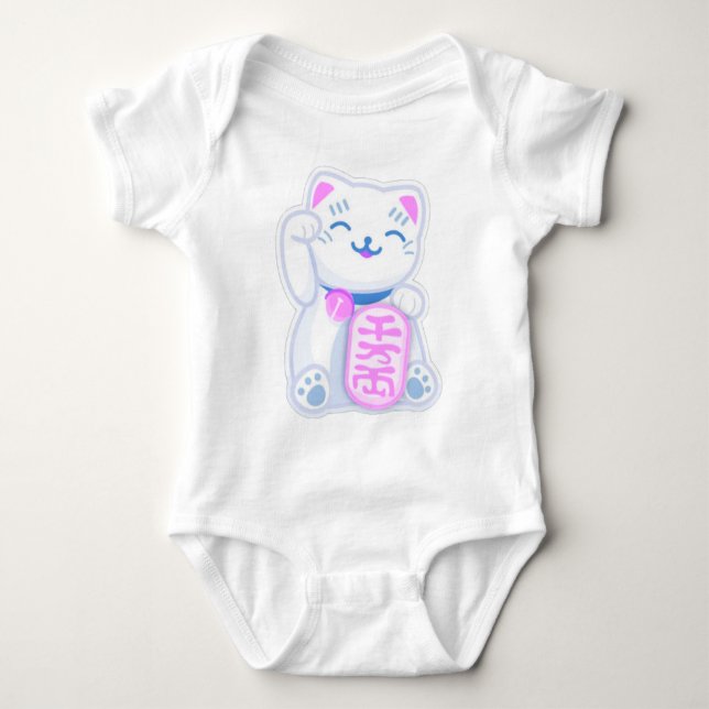 Body Para Bebê pastel do neko do maneki (Frente)