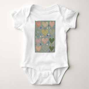 Body Para Bebê Pastel Heart Tapeçaria