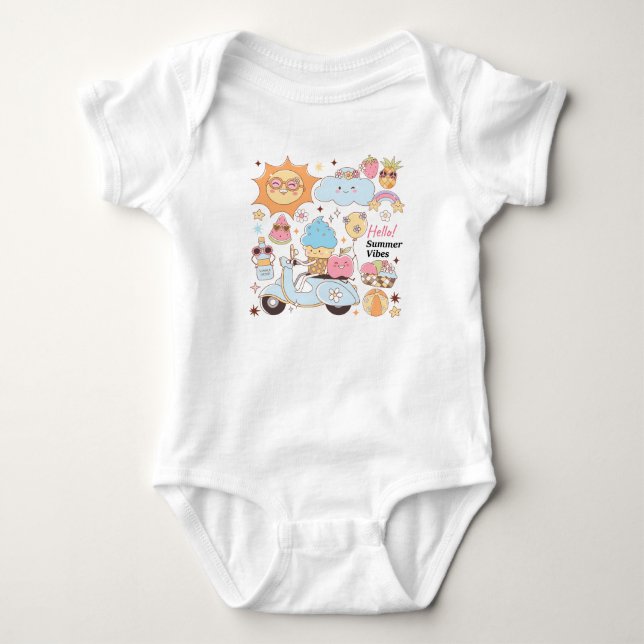 Body Para Bebê Pastel Summer Vibes (Frente)