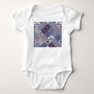 Body Para Bebê Patchwork Doodle: Vintage Boho Seamless.