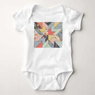 Body Para Bebê Patchwork Floral: Vintage Ornament
