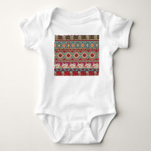 Body Para Bebê Patchwork geométrica colorida do Damask Floral