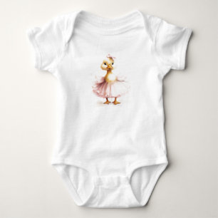 Body Para Bebê Pato-de-bebê doce num vestido cor-de-rosa