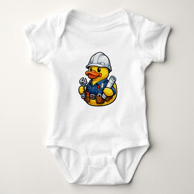 Body Para Bebê Pato de Borracha Engenheiro (Frente)