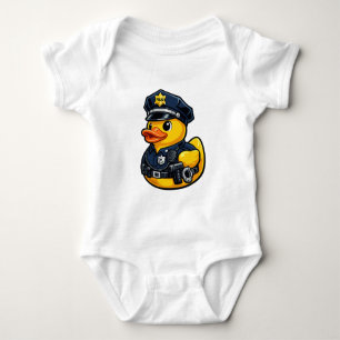 Body Para Bebê Pato de Borracha Oficial de Polícia