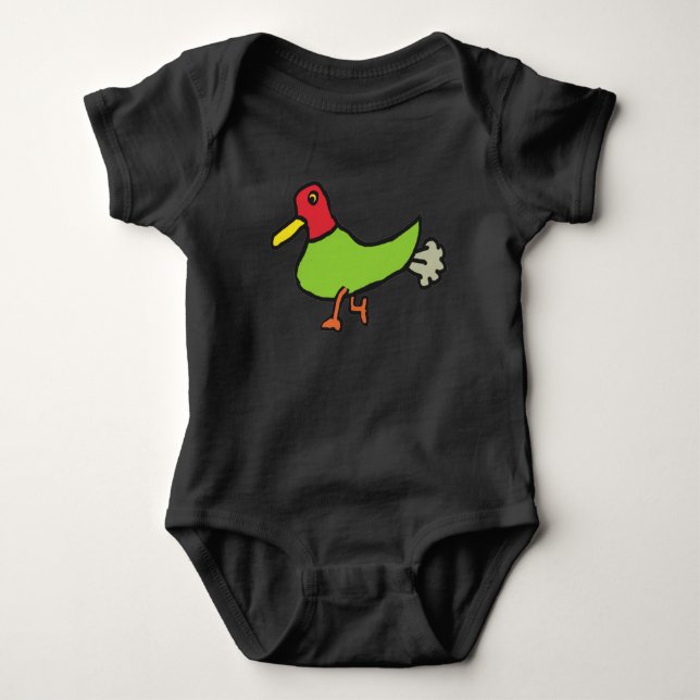 Body Para Bebê Pato de Fartura Engraçado (Frente)