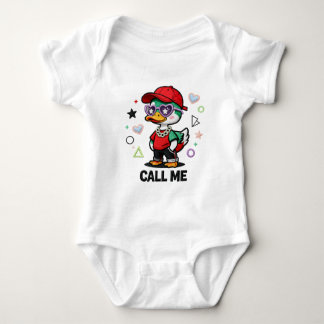 Body Para Bebê Pato Legal e Fofo Usando Óculos de Sol Cartoon Div