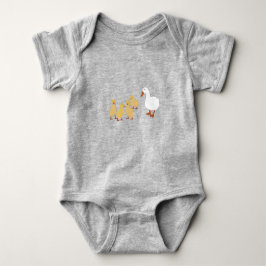 Body Para Bebê Pato-Mãe Bonito e Patos-Bebê