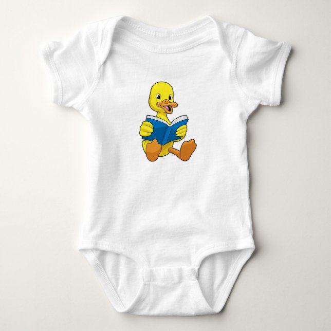 Body Para Bebê Pato na Leitura com Livro (Frente)