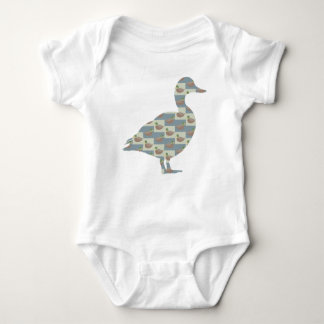 Body Para Bebê Pato Pendente com Pato Mallard Padrão Diagonal