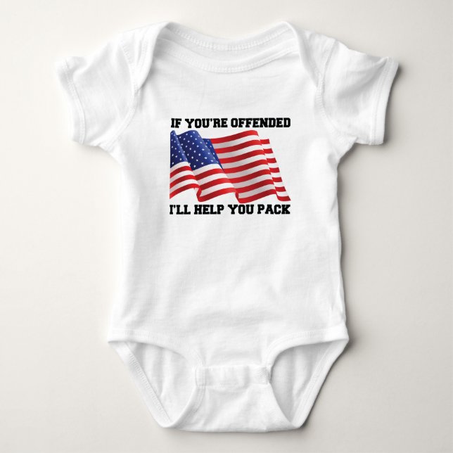 Body Para Bebê Patriota Americano (Frente)
