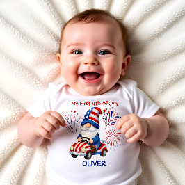 Body Para Bebê Patriotic Gnome First 4th