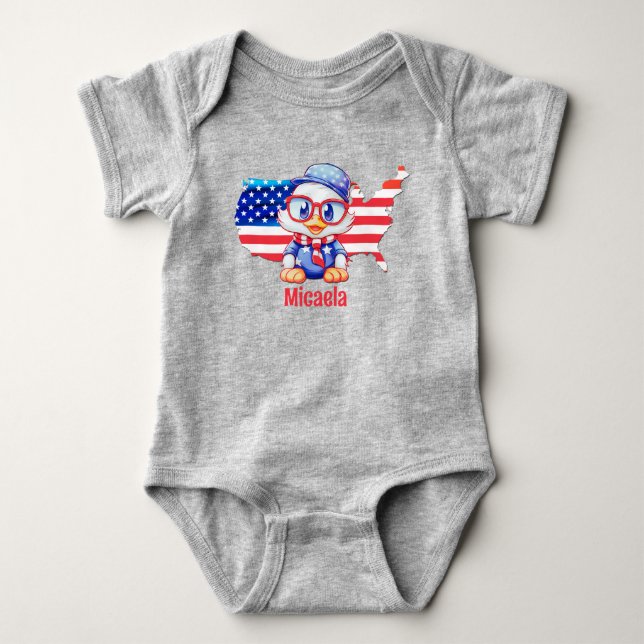Body Para Bebê Patriótico Adorável (Frente)